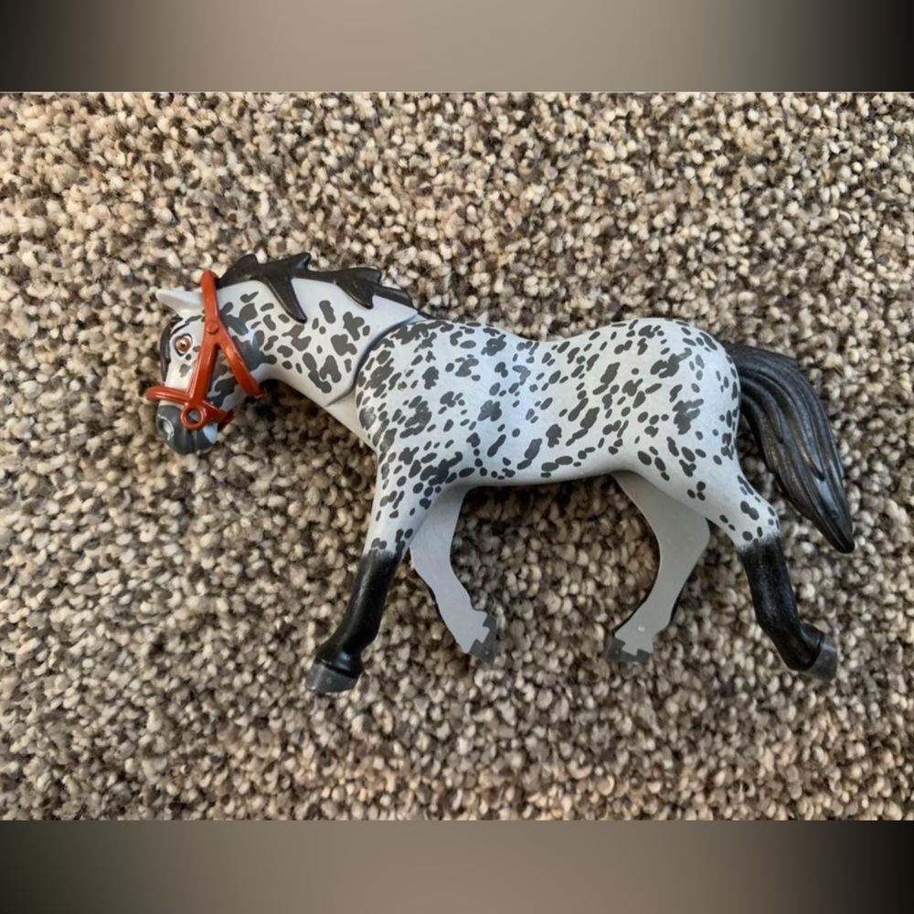 Grey & Black Horse Playmobil Toy